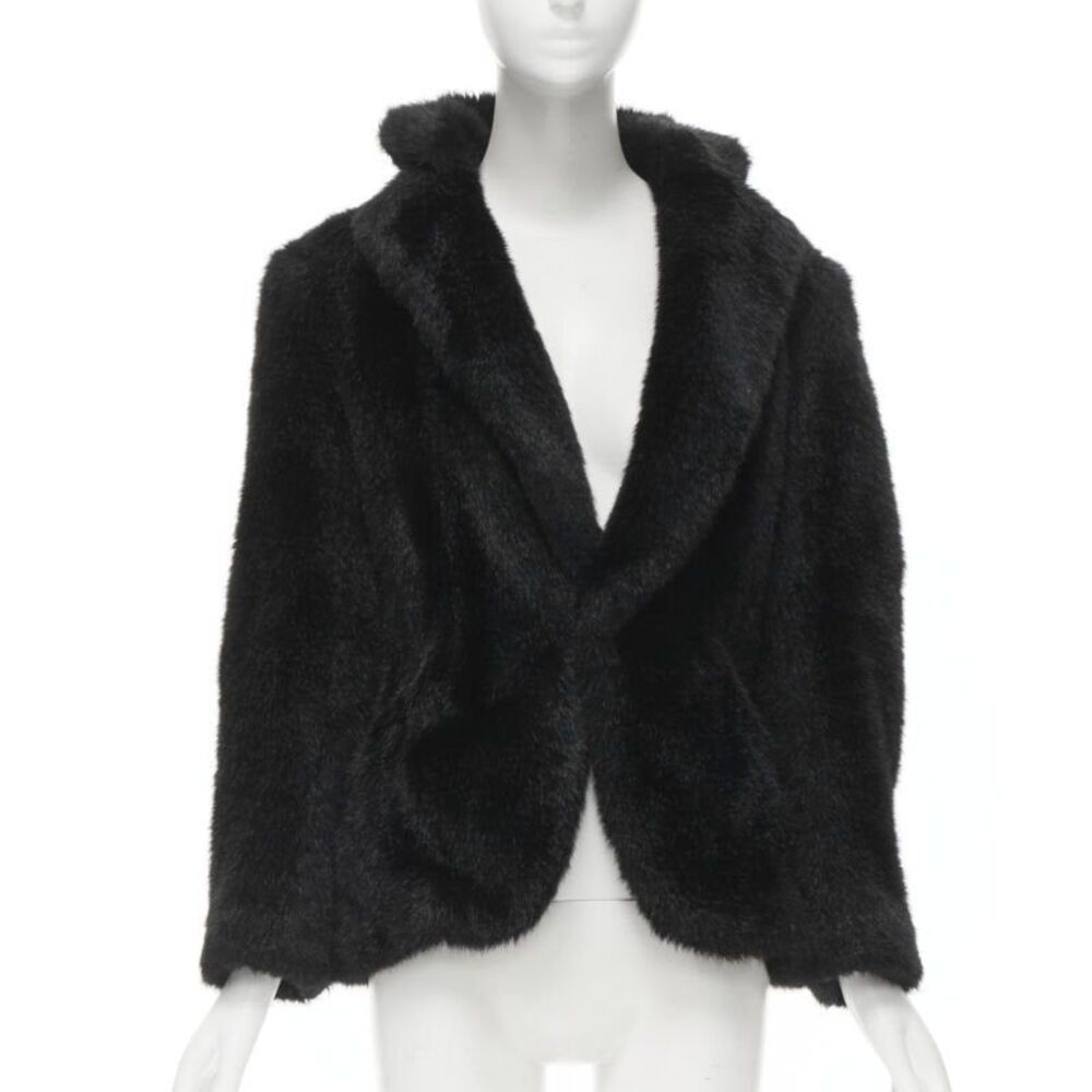 Junya Watanabe faux fur clear PVC insert blazer coat